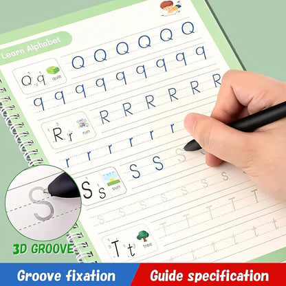Magic Handwriting Practice Set - 4 Books + 1 Pen + 1 Grip + 10 Refills